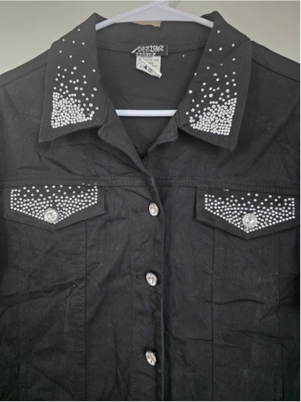 Vintage Isaac's Designs Rhinestone Western Academia Statement Jacket L - Picture 3 of 11